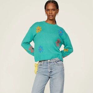 Rails zoey sweater green flower